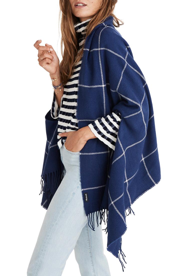 Women's Madewell Windowpane Cape Scarf