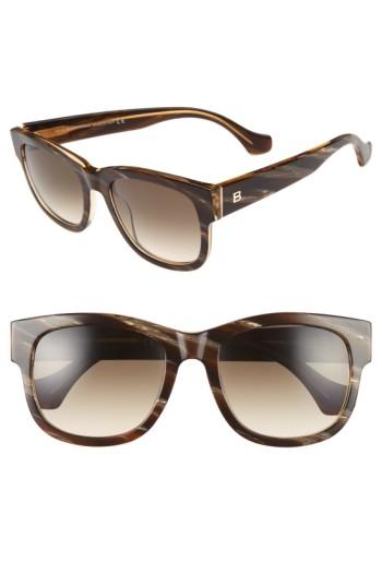 Women's Balenciaga Paris 54mm Retro Sunglasses - Brown Horn/ Champagne/ Smoke