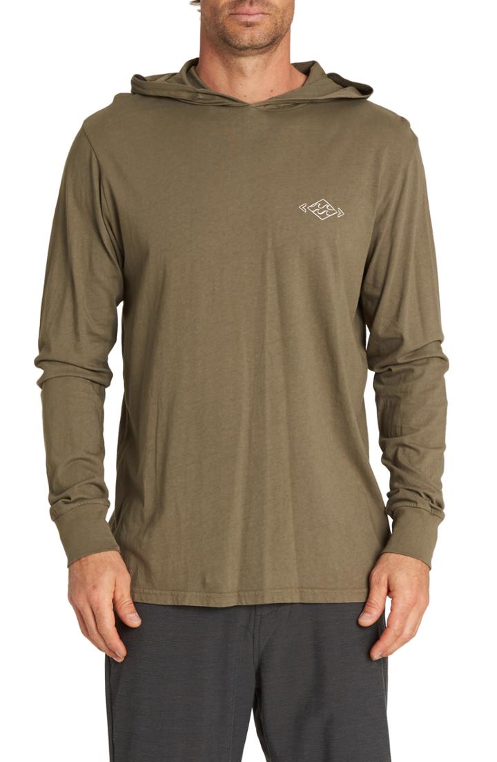 Men's Billabong Diamond Hooded T-shirt, Size - Green