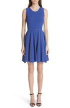 Women's Milly Mosaic Texture Knit Fit & Flare Dress - Blue