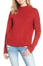 Women's Love By Design Mock Neck Patch Pocket Pullover - Red