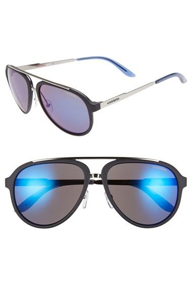 Men's Carrera Eyewear 58mm Aviator Sunglasses - Dark Blue/ Blue Mirror