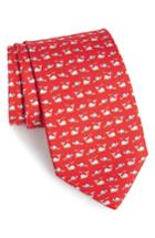 Men's Salvatore Ferragamo Gulp Print Silk Tie, Size - Red
