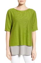 Women's Eileen Fisher Organic Linen Boxy Sweater, Size - Green