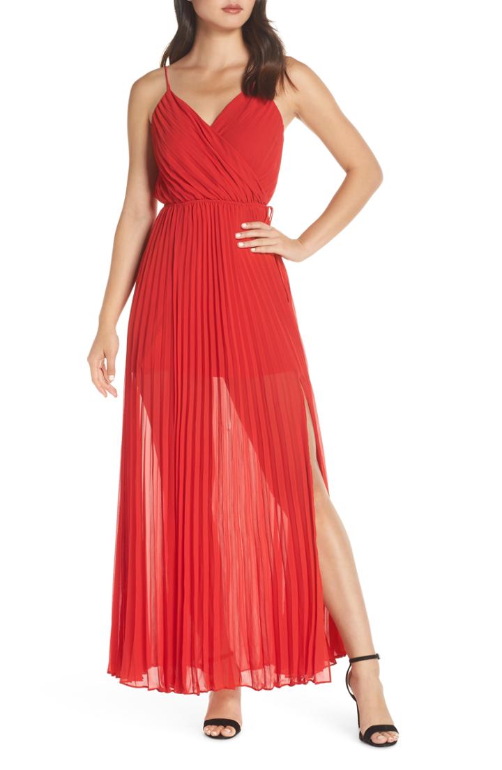 Women's Ali & Jay Roses Are Red Pleated Maxi Dress - Red