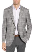 Men's Peter Millar Hyperlight Classic Fit Plaid Wool Sport Coat R - Grey