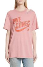 Women's Opening Ceremony Love Stings Slashed Logo Tee - Pink