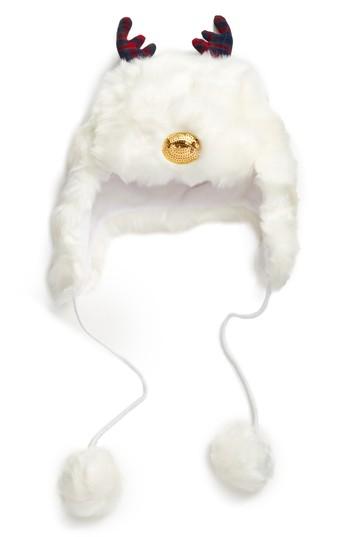 Women's Collection Xiix Reindeer Trapper Hat - White