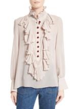 Women's See By Chloe Ruffle Front Blouse Us / 34 Fr - Pink