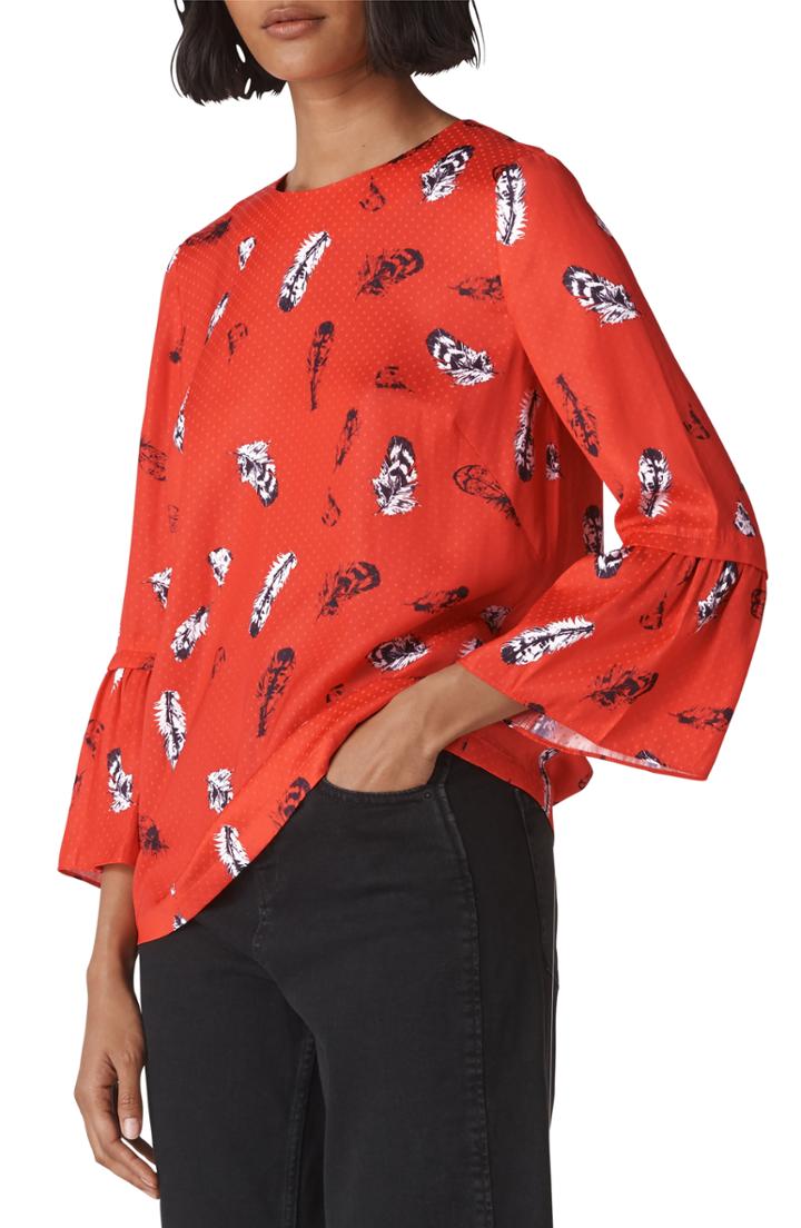 Women's Whistles Millie Feather Print Top