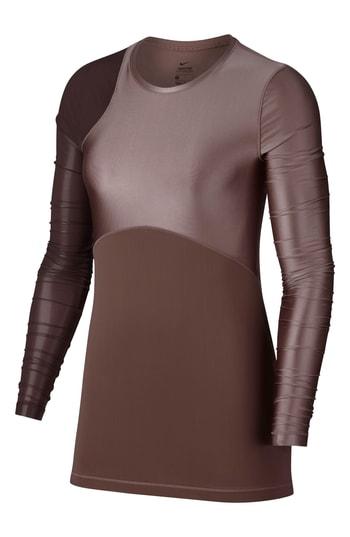 Women's Nike Pro Hypercool Glamour Tee - Burgundy