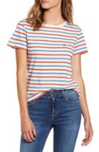 Women's Sub Urban Riot Vanessa Heart Embroidered Vincent Stripe Tee - Red