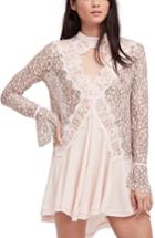 Women's Free People New Tell Tale Lace Minidress - Pink