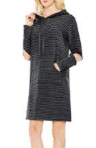 Women's Two By Vince Camuto Daydream Stripe Hooded Dress, Size - Grey
