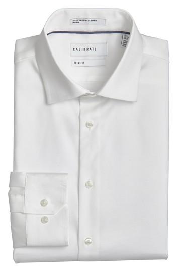 Men's Calibrate Trim Fit Non-iron Dress Shirt - 34/35 - White