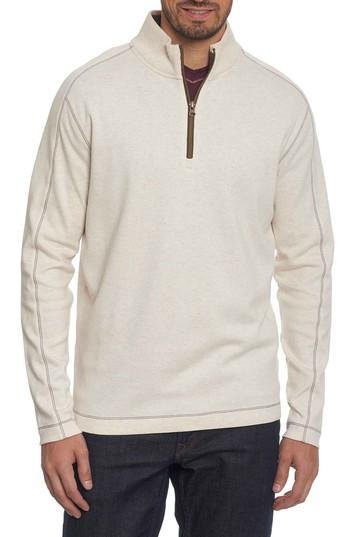 Men's Robert Graham 'elia' Regular Fit Quarter Zip Pullover - White