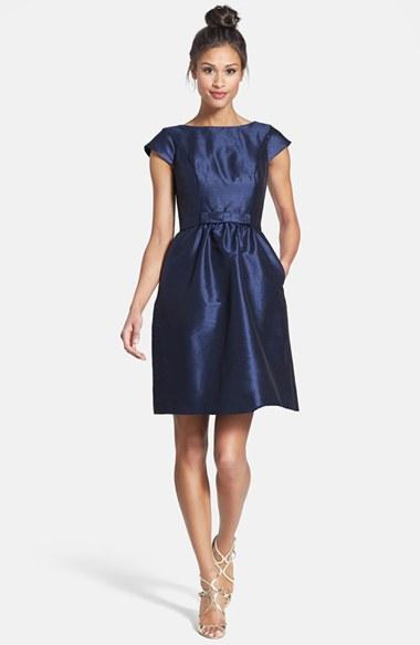 Women's Alfred Sung Woven Fit & Flare Dress - Blue