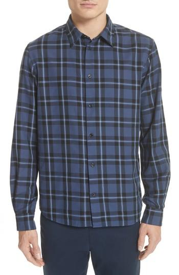 Men's Norse Projects Hans Check Woven Shirt - Blue
