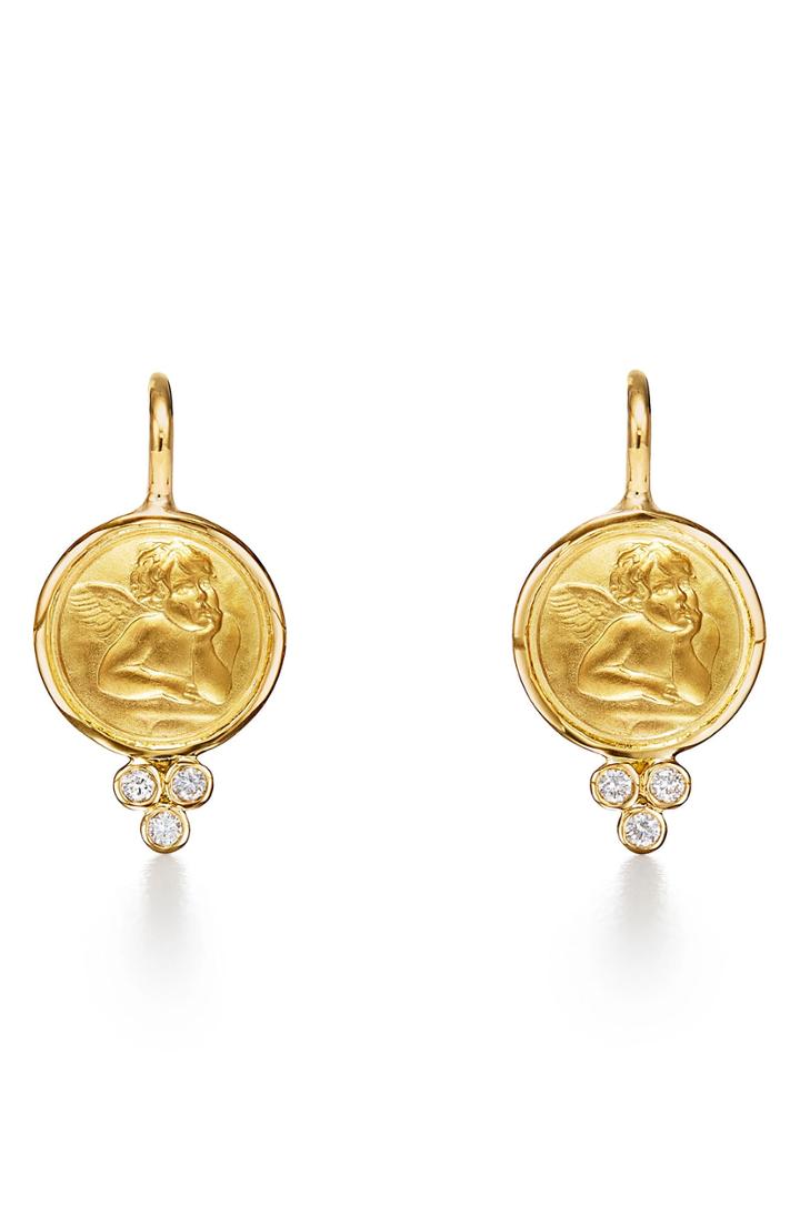 Women's Temple St. Clair Angel 18k Gold Drop Earrings
