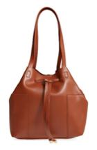 Sole Society Jocelynn Faux Leather Bucket Bag - Brown