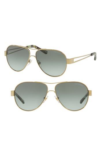 Women's Tory Burch 55mm Polarized Aviator Sunglasses - Black