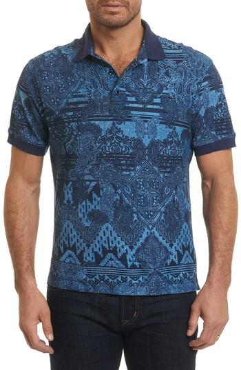 Men's Robert Graham Koppen Print Polo - Blue