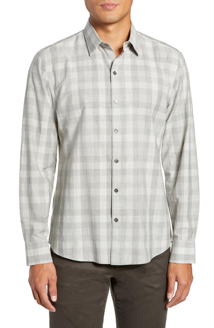 Men's Zachary Prell Minch Fit Sport Shirt, Size Small - Grey