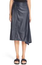 Women's Helmut Lang Leather Wrap Midi Skirt