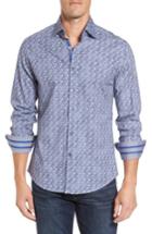 Men's Stone Rose Slim Fit Triangle Print Sport Shirt (s) - Grey