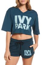 Women's Ivy Park Logo Crop Tee, Size - Blue/green