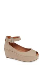 Women's Gentle Souls By Kenneth Cole Nyssa Peep Toe Wedge M - Beige