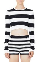 Women's Marc Jacobs Stripe Crop Sweater - Black