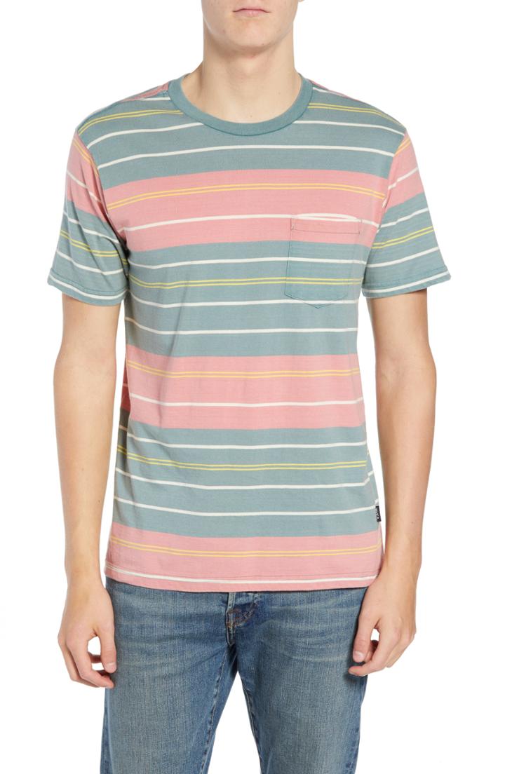 Men's Rvca Rusholme Stripe T-shirt - Blue/green