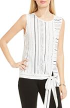 Women's Vince Camuto Pencil Stripe Tie Front Blouse - White