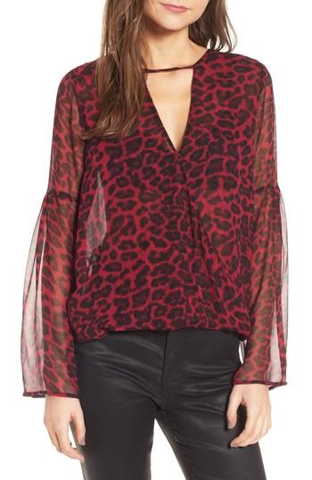 Women's Ella Moss Tigris Print Silk Shirt - Red