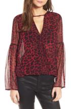 Women's Ella Moss Tigris Print Silk Shirt - Red