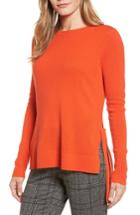 Women's Halogen Side Tie Cashmere Sweater, Size - Orange