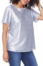 Women's Nydj Sequin Woven Top - Metallic