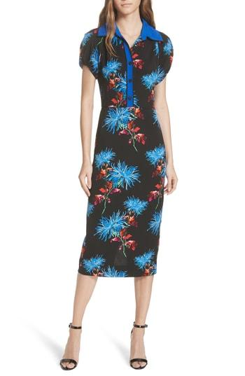 Women's Dvf Elly Floral Dress - Black