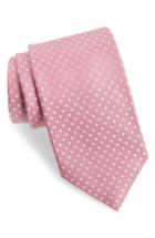 Men's Nordstrom Men's Shop Norton Dot Silk Tie, Size X-long - Pink