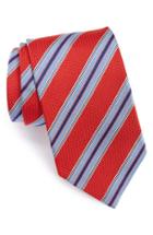 Men's David Donahue Stripe Silk Tie, Size - Red