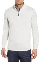 Men's Peter Millar Crown Soft Regular Fit Wool Blend Quarter Zip Sweater - White