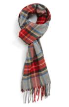 Men's The Rail Tartan Fringed Scarf, Size - Grey