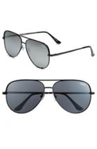 Women's Quay Australia X Desi Perkins High Key 62mm Aviator Sunglasses - Black/ Silver Mirror