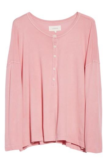 Women's The Great. The Slouch Henley - Pink