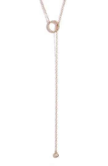 Women's Ef Collection Open Circle Lariat Necklace