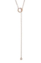 Women's Ef Collection Open Circle Lariat Necklace