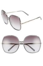 Women's Chloe 62mm Oversized Gradient Lens Square Sunglasses - Dark Grey