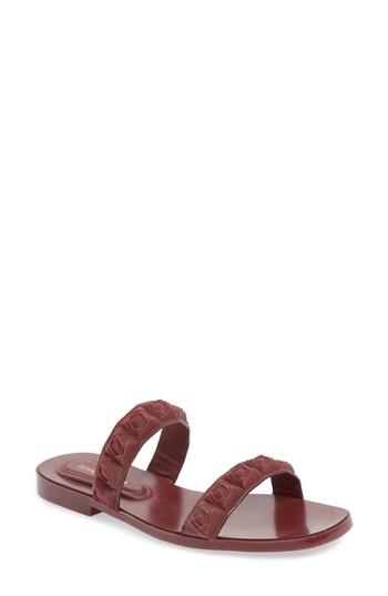 Women's Stuart Weitzman Rosita Dual Strap Slide Sandal M - Burgundy