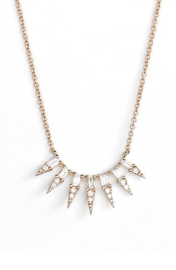 Women's Dana Rebecca Designs Sadie Pearl Seven Dagger Diamond Necklace
